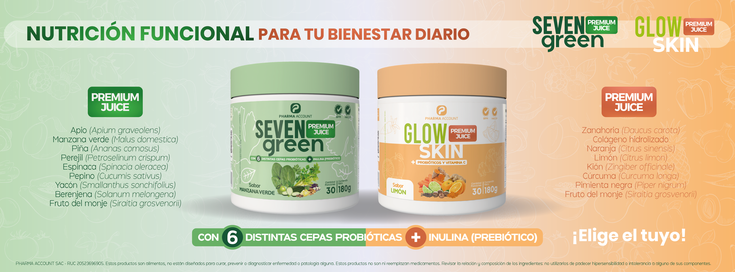 Seven Green y Glow Skin, nutrición funcional para el bienestar diario
